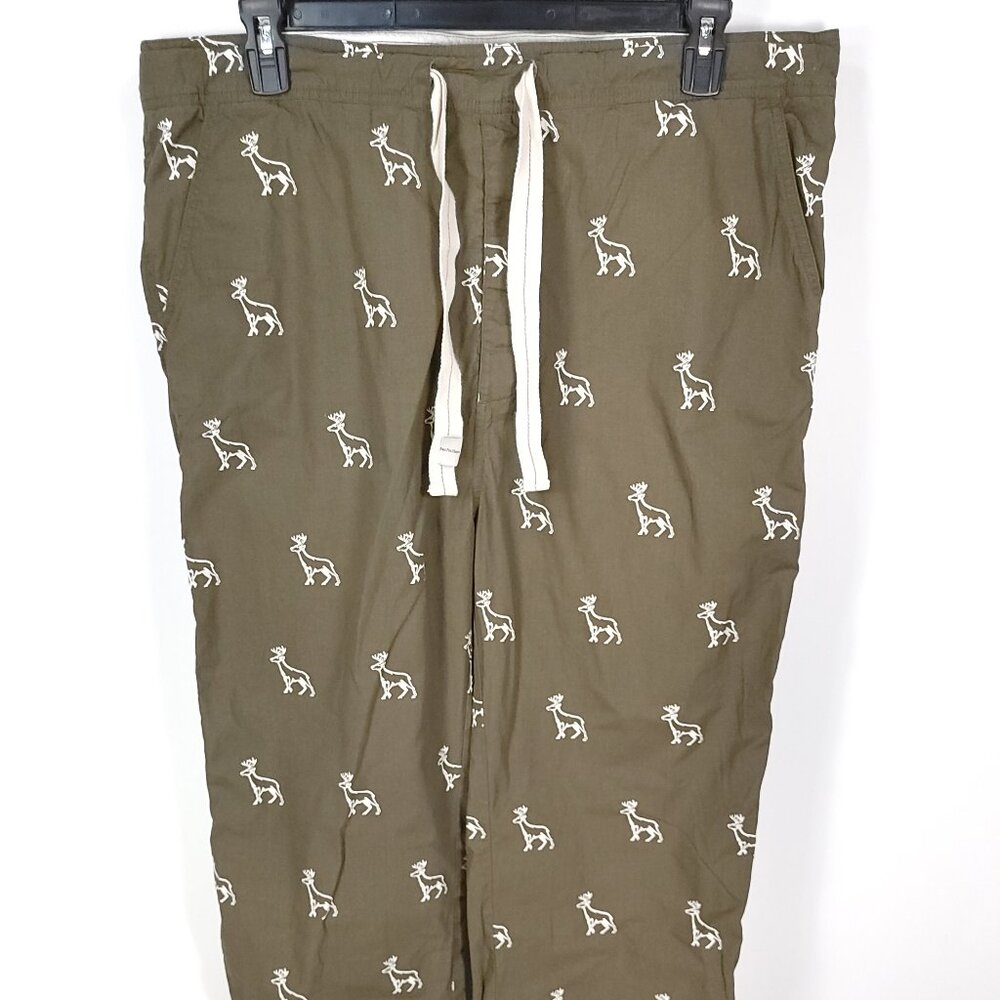 Bass Pro Shops Pajama Lounge Pants Men's XL Brown All Over White Moose Print
